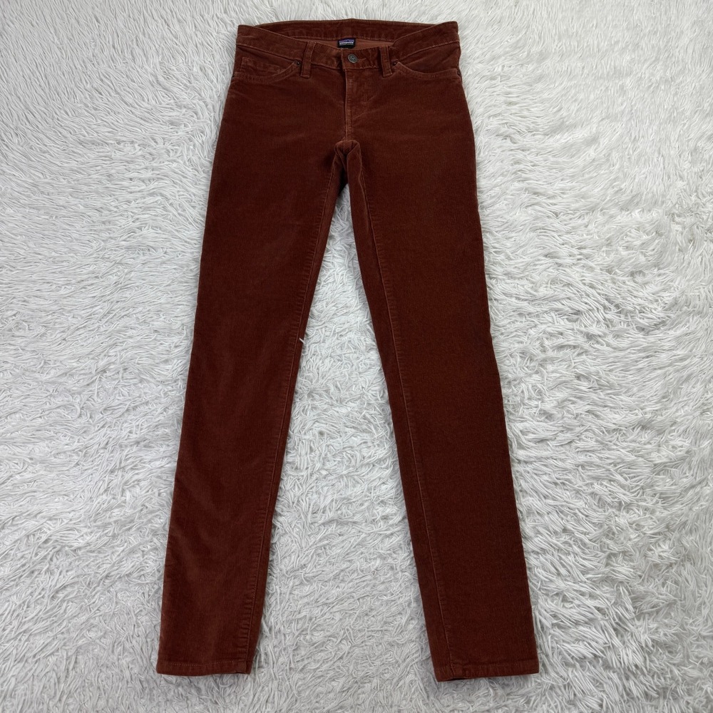 Patagonia Pants Womens 27 Brown Fitted Corduroy 5 Pocket Straight Leg Stretch